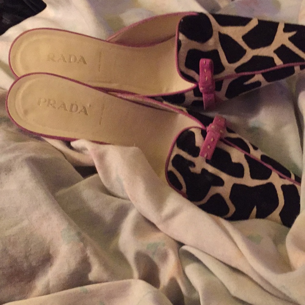 BEAUTIFUL PONY HAIR, LEATHER, AND SUEDE PRADAS!